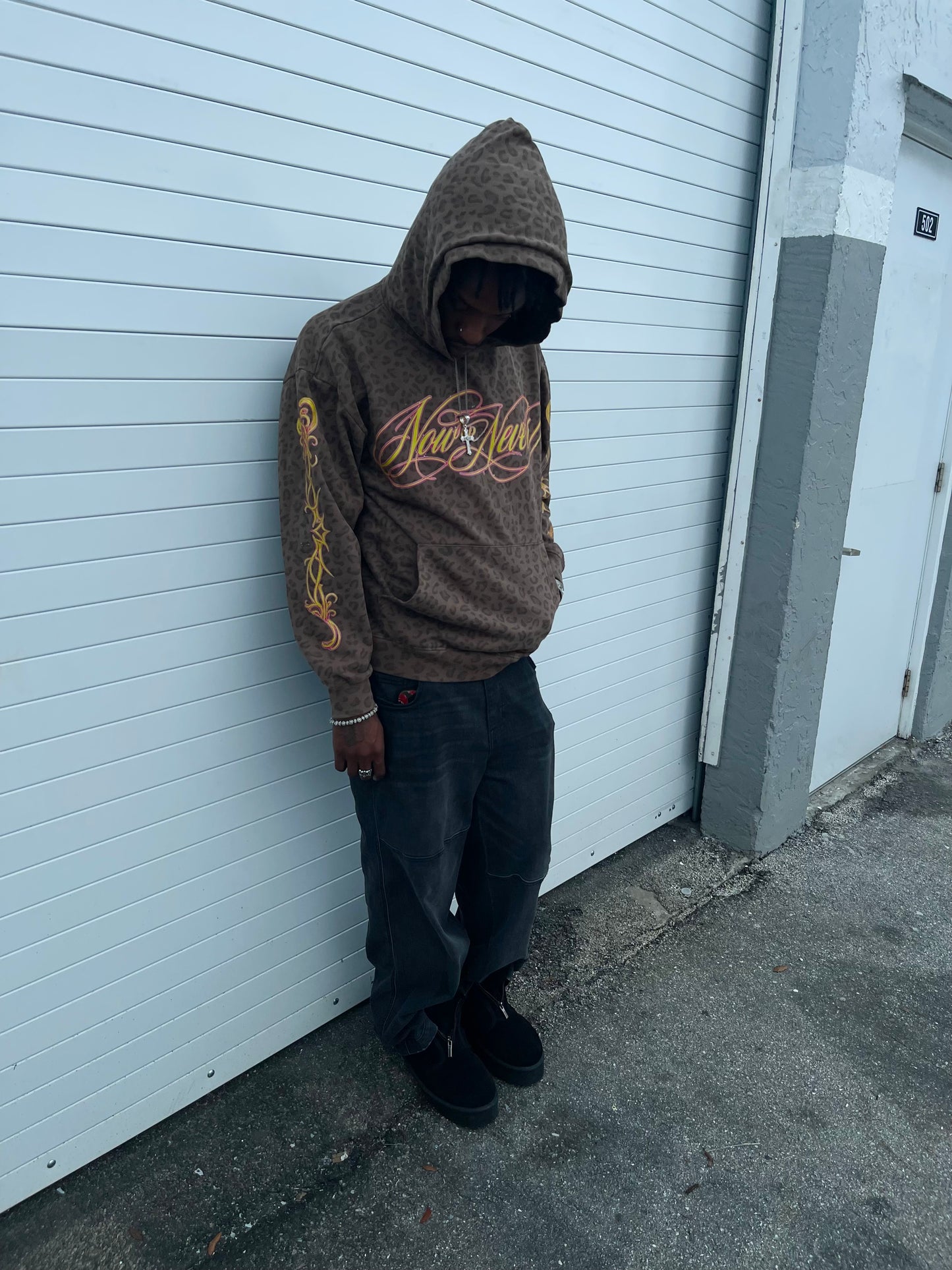 LISHA G Leopard Print "Now or Never" Hoodie