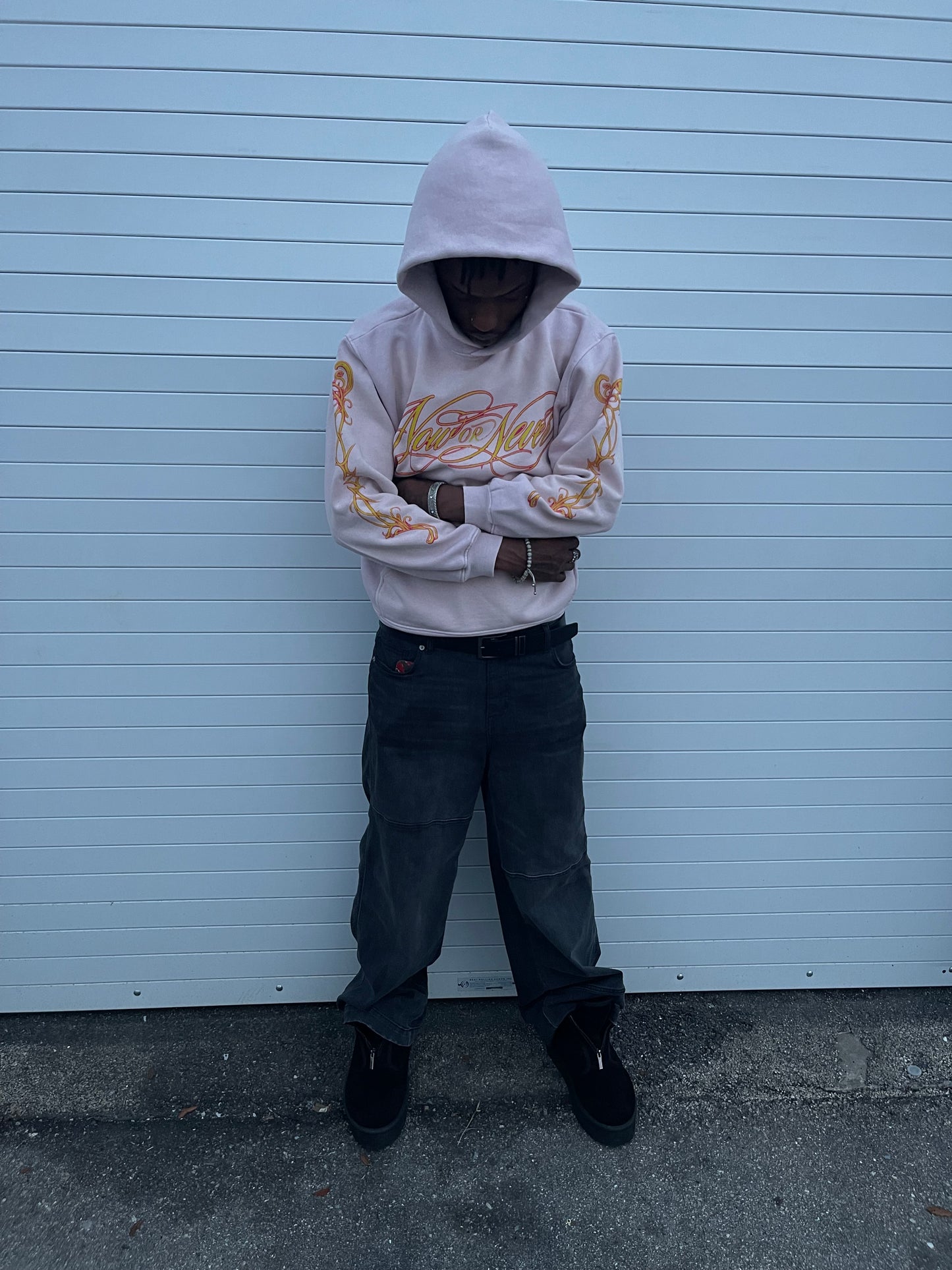 LISHA G Baby Pink "Now or Never" Hoodie