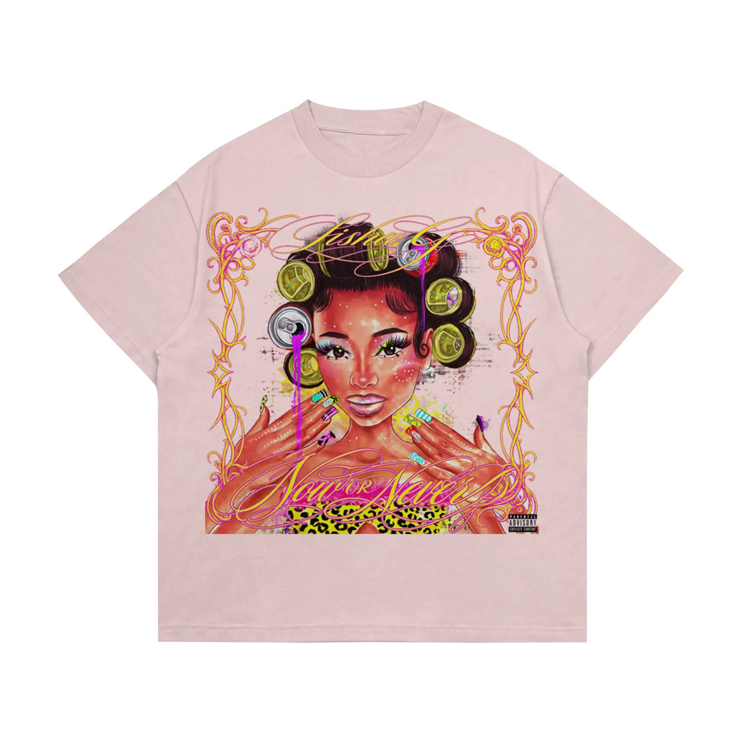 LISHA G Baby Pink "Now Or Never" T-Shirt