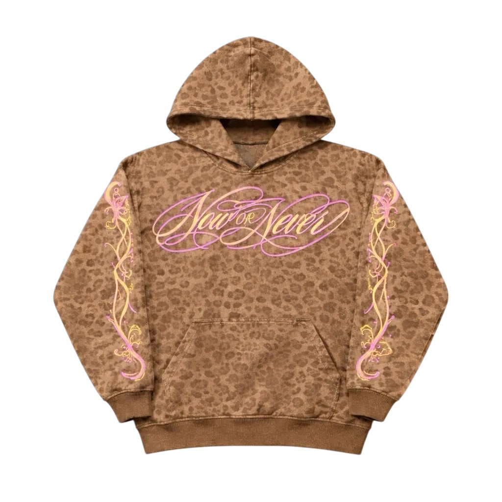 LISHA G Leopard Print "Now or Never" Hoodie