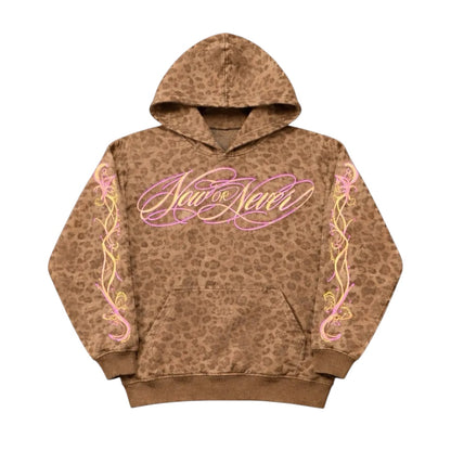 LISHA G Leopard Print "Now or Never" Hoodie