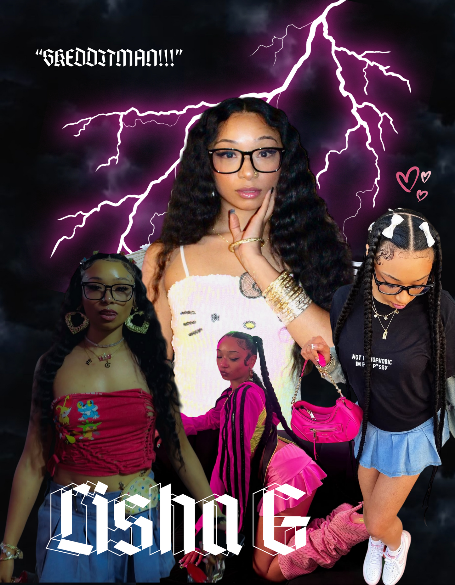 #skedditman Lisha G Black Tee